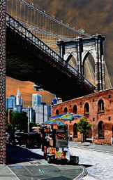 A 2 Brooklyn Bridge and Hot Dog Stand, by Joe Constantino