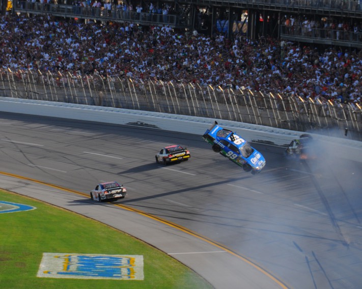 Carl Edwards Airborne at Talladega, by Jim Hagen